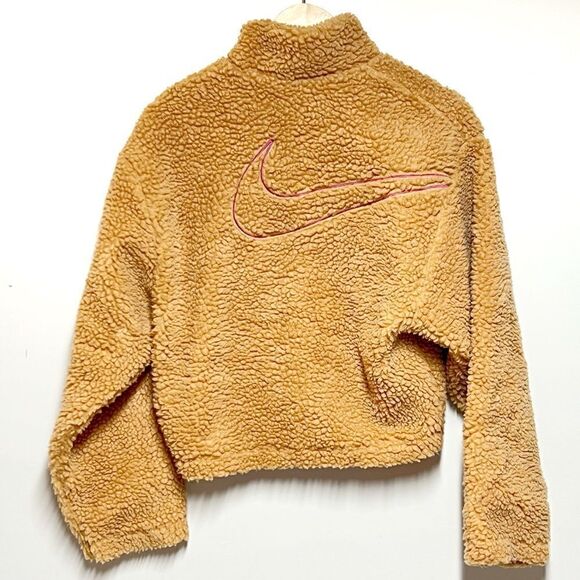 NWOT NIKE Sportswear Swoosh Sherpa Fleece Teddy Jacket CU6639 Sz XS - Picture 7 of 11